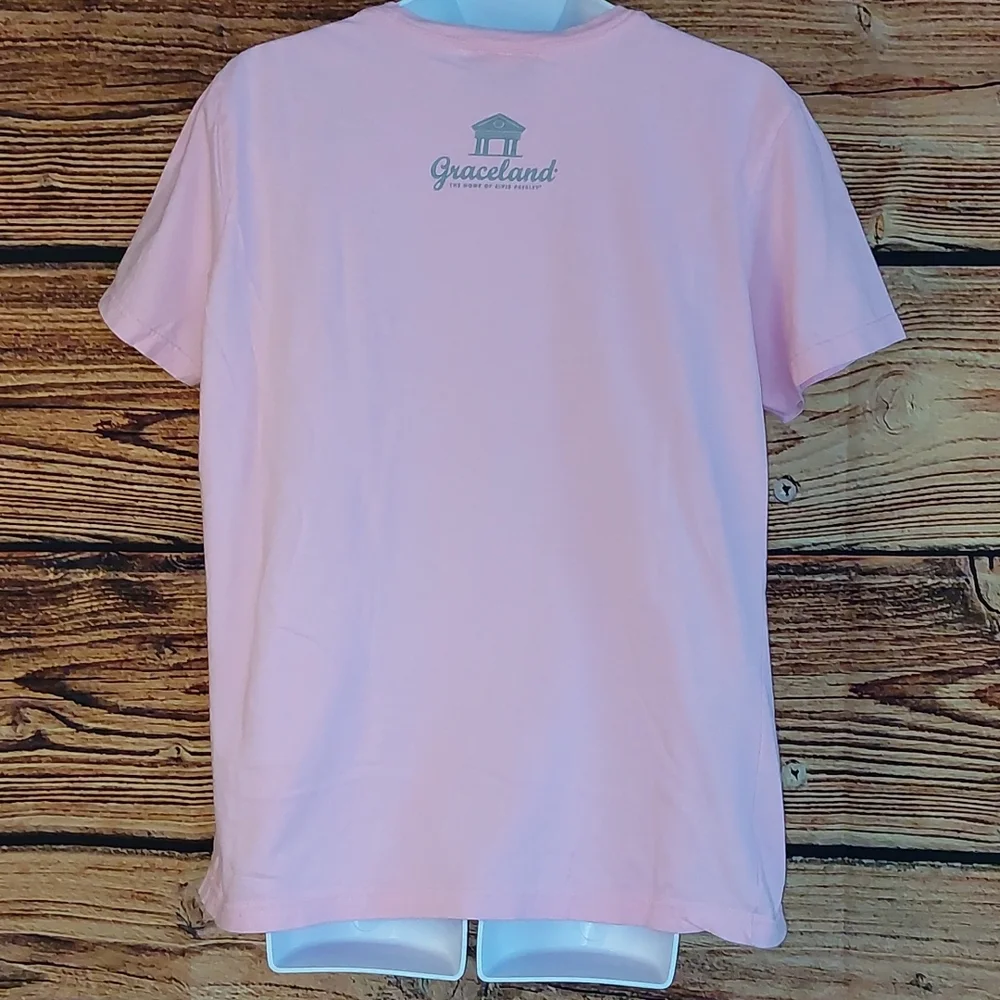 Elvis Presley The King Graceland Pink Cadillac Tee Shirt M Medium - Picture 2 of 5